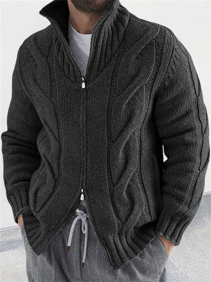 Men's Retro Knitted V Neck Long Sleeve Warm Sweater