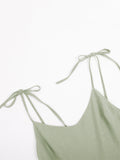 Beach Casual Pure Cotton Backless Strappy Dress for Women