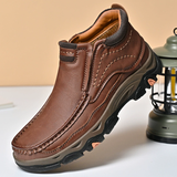 Men's Faux Leather Seam Slip-on Outdoor Casual High-Top Boots