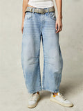 Women's Loose Fitting Low Rise Barrel Jeans
