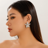 Blooming Flowers Vintage Piercing Earrings for Lady