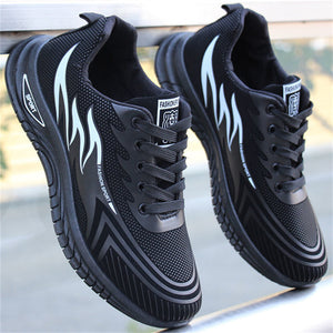 Men's Stylish Flame Stripe Ultra Light Lace-Up Sneakers