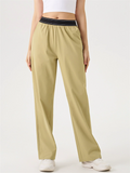 Women's Contrast Waistband Quick Dry Casual Loose Fit Pants