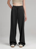 Women's Simple Comfy Drawstring Loose Fit High Waist Pants