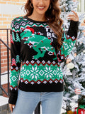 Women's Casual Christmas Elements Jacquard Contrast Color Pullover Sweaters