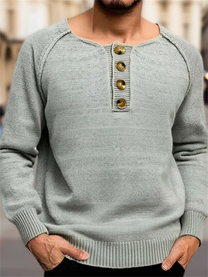 Men's Autumn Urban Style Gray Solid Color Long Sleeve Sweaters