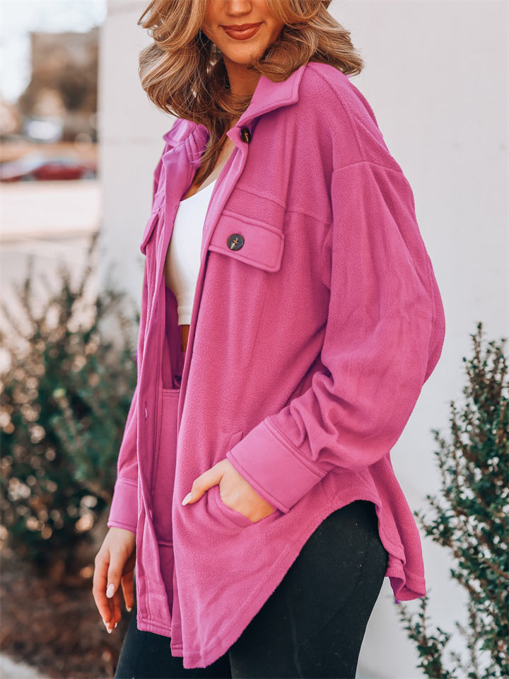 Women's Casual Comfy Button Up Lapel Long Sleeve Blouses