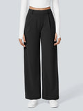 ‌Women's Simple High Waist Drape Wide Leg Casual Suit Pants