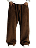 Men's Autumn Simple Retro Corduroy Loose Fit Straight Leg Trousers