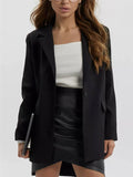 Women's Autumn Solid Color Single Breasted Suit Collar Jacket