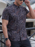 Men's Stylish Printed Short Sleeved Plus Size Holiday Shirts