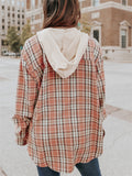 Women's Holiday Leisure Oversized Plaid Hooded Shirt