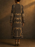 Womens Stylish Gold Beaded Long Sleeve V Neck Outerwear