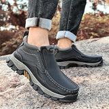 Men's PU Leather Outdoor Comfortable Non-Slip Casual High-Top Boots