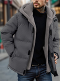 Men's Winter Thicken Hooded Fleece Patchwork Puffer Jackets