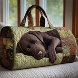 ‌Sleeping Coffee Labrador Dog Print Duffle Bag