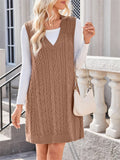 Women's Casual Solid Color Sleeveless Sweater Dress
