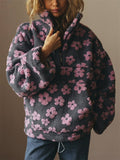 Women's Autumn Floral Long-sleeved Pullover Fleece Sweatshirts