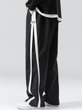 Men's Plus Size Casual Contrast Color Drawstring Pants