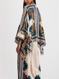 Women's 2pcs Trendy Print Irregular Blouse & Pants Set