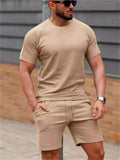 Men's 2 Piece Casual Athletic Gym Summer Short Sleeve Outfits