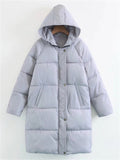 Women's Super Warm Hooded Mid-Length Casual Down Coat
