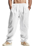 Men's Casual Solid Color Drawstring Beach Pants