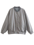 Women's Oversized Long Sleeve Zipper Bomber Coat