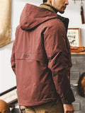 Men's Retro Long Sleeve Loose Hooded Outdoor Jacket