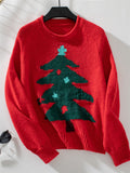 Women's Autumn Round Neck Christmas Tree Pullover Sweaters