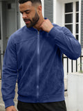 Men's Simple Autumn Faux Suede Zipper Casual Jackets