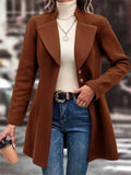 Women's Autumn Elegant Single Breasted Plain Lapel Coats