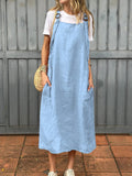 Women's Solid Color Casual Adjustable Shoulder Strap Dress