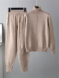 Winter Home Turtleneck Knit Sweater + Sweatpants