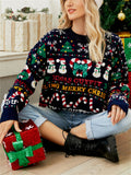 Women's Autumn Snowman Sequined Pullover Round Neck Christmas Sweaters