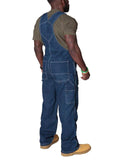 Men's Cool Multi-Pocket Denim Cargo Overalls