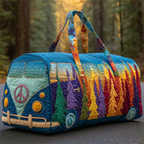 Hippie Bus Forest Pattern Quilted Duffel Bag