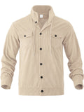 Men's Casual Solid Color Pockets Stand Collar Coat