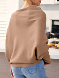 Ladies Oversized Batwing Sleeve Boatneck Knit Sweaters