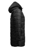 Women's Winter Solid Color Fitted Fleeced Long Sleeve Hooded Coats