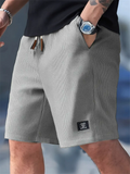 Men's Summer Waffle Knit Casual Breathable Drawstring Shorts