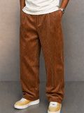Men's Comfort Straight Leg Elastic Waist Corduroy Pants