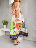 Lovely Cartoon Printed Women's Back Tie-up Dress