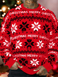 Men's Autumn Merry Christmas Jacquard Dropped Shoulder Sweaters