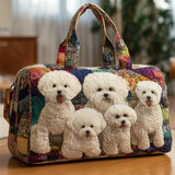 Cute Bichon Frise Pattern Weekender Duffle Bag