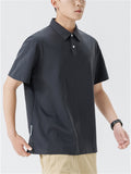 Men's Summer Cotton Solid Color Lapel Polo T-Shirt
