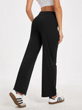 Women's Casual Solid Color Pockets High Waist Pants
