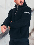 Men's Fashion Warm Plush Sports Hoodies for Winter