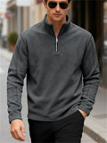 Men's Fleece Half-Zip Long Sleeve Casual Warm Autumn Winter Sweatshirts