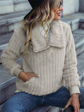 Women's Autumn Solid Color Soft Pit Stripe Lapel Long Sleeve Coats